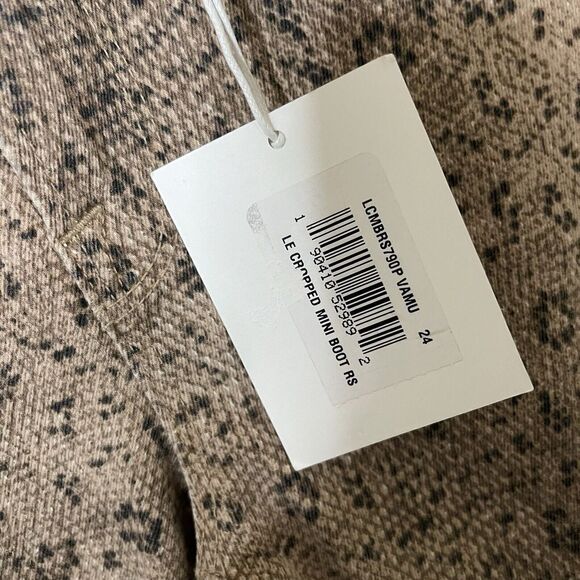 New! Frame Le Crop Mini Boot High Rise Snake Print Jeans Vanilla Multi Size 24 - Picture 4 of 7